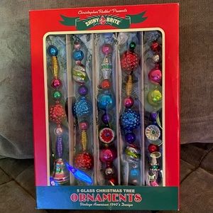 Shiny Brite Vtg Style Glass Christmas Ornaments